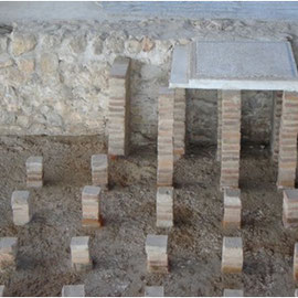 Foto del suelo radiante que se usaba en la época romana 2